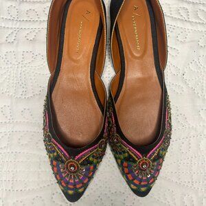 Anthropologie Well-Embroidered D'Orsay Flats – Size 41 – Never Worn